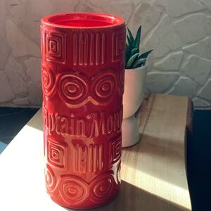 CAPTAIN MORGAN | Tiki Tropical  Cocktail Mug / Red Ceramic Tumbler